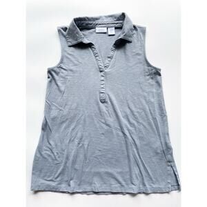 Women's Sigrid Olsen Casual Sleeveless Blouse Gray Blue Size XS